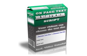 On Page Text Resizer Script