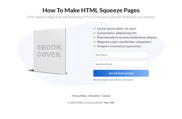 Beautiful HTML Squeeze Page Volume 10