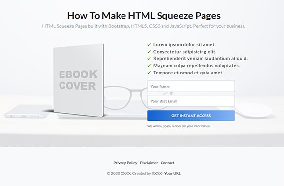Beautiful HTML Squeeze Page Volume 12